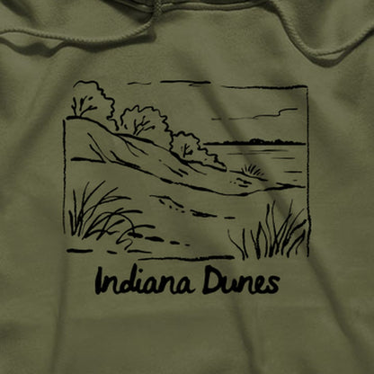 Indiana Dunes National Park Line Drawing Hoodie