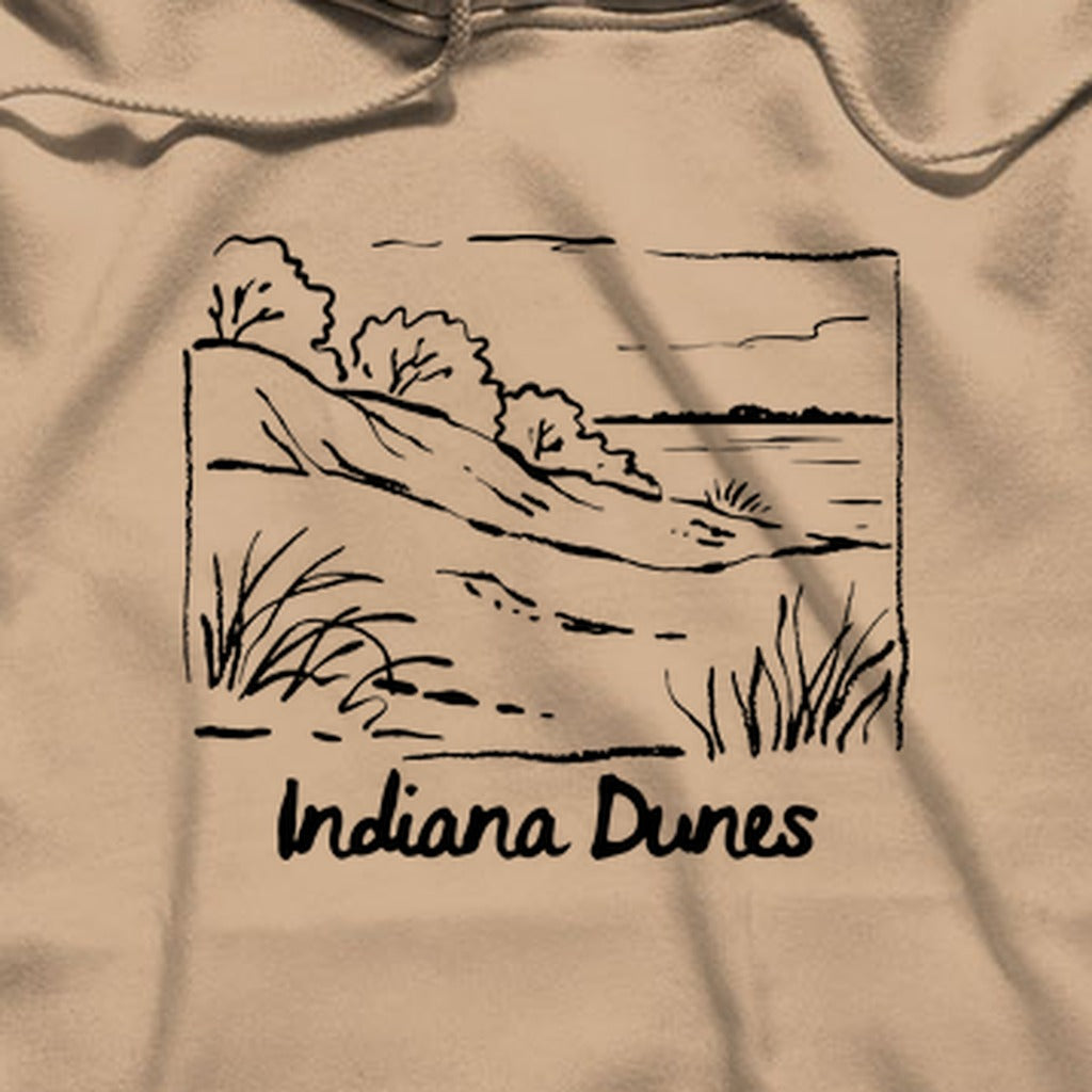 Indiana Dunes National Park Line Drawing Hoodie
