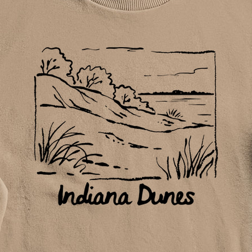 Indiana Dunes National Park Line Drawing Crewneck Sweatshirt