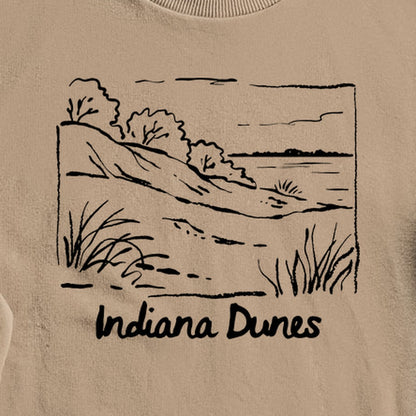 Indiana Dunes National Park Line Drawing Crewneck Sweatshirt