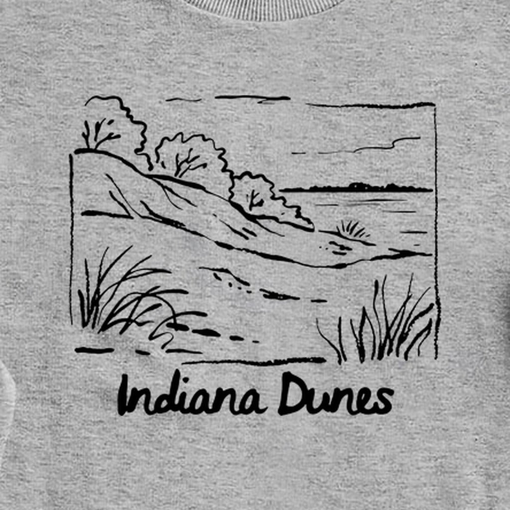 Indiana Dunes National Park Line Drawing Crewneck Sweatshirt