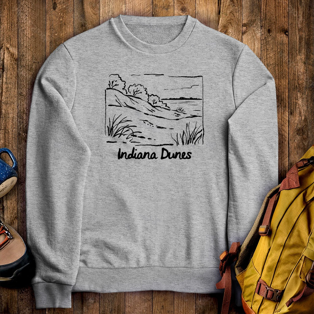 Indiana Dunes National Park Line Drawing Crewneck Sweatshirt