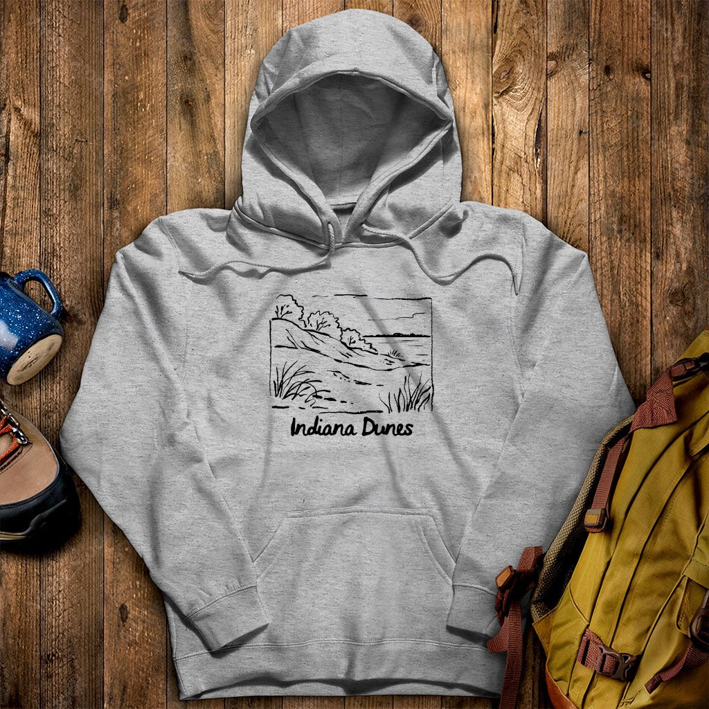 Indiana Dunes National Park Line Drawing Hoodie