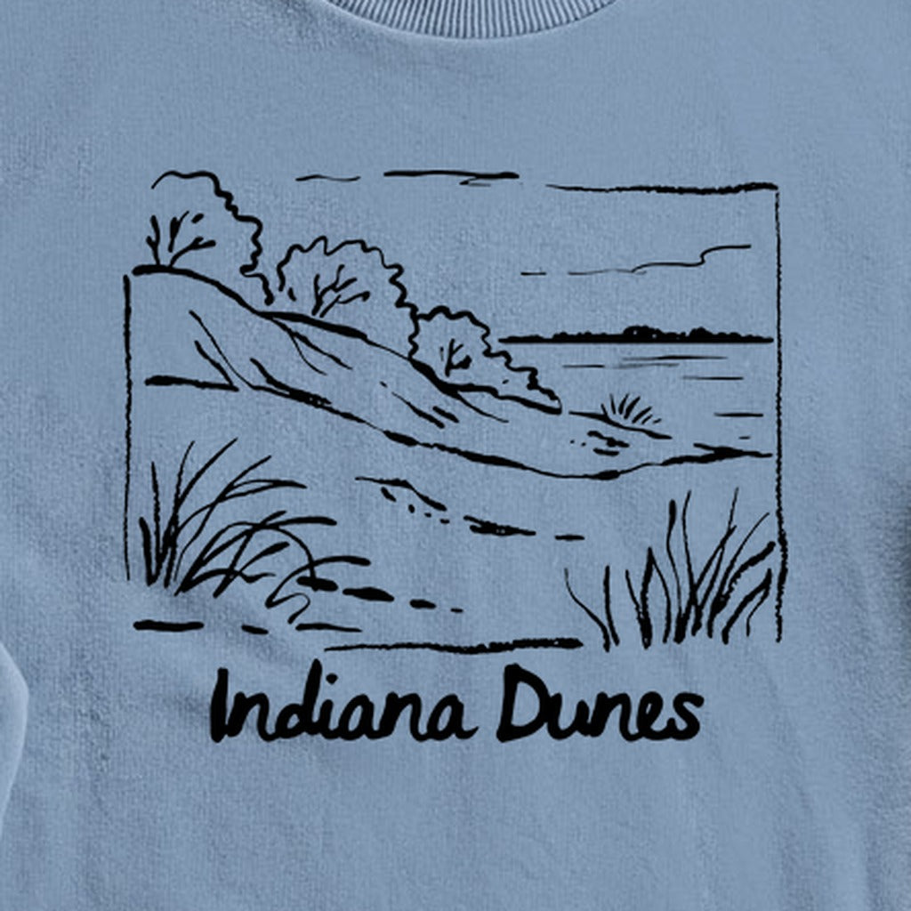 Indiana Dunes National Park Line Drawing Crewneck Sweatshirt