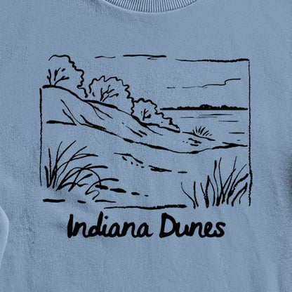 Indiana Dunes National Park Line Drawing Crewneck Sweatshirt