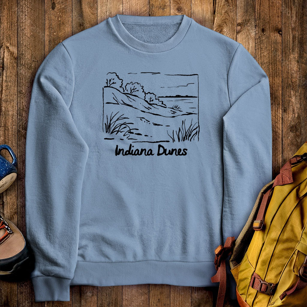 Indiana Dunes National Park Line Drawing Crewneck Sweatshirt