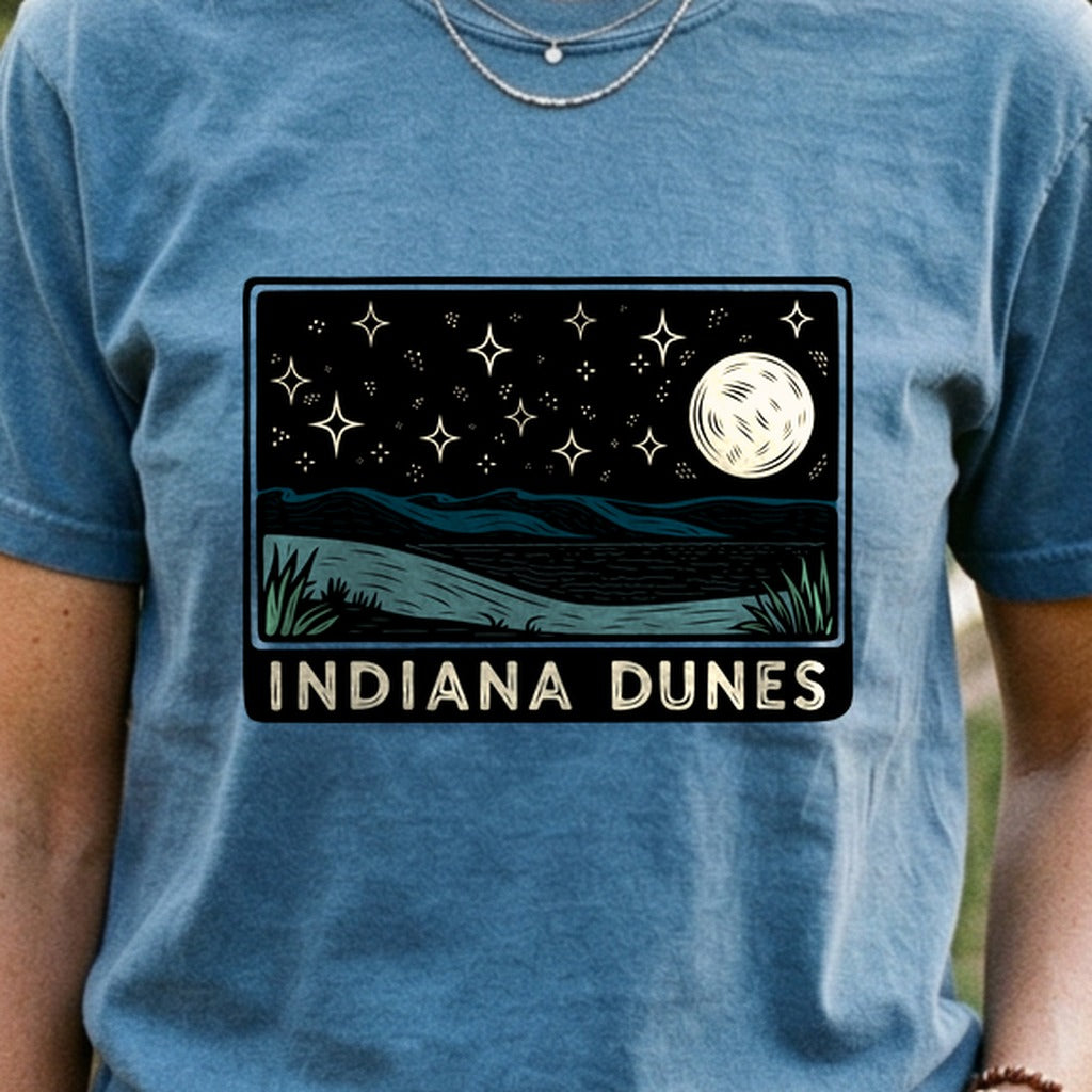 Indiana Dunes at Night Cotton T-Shirt