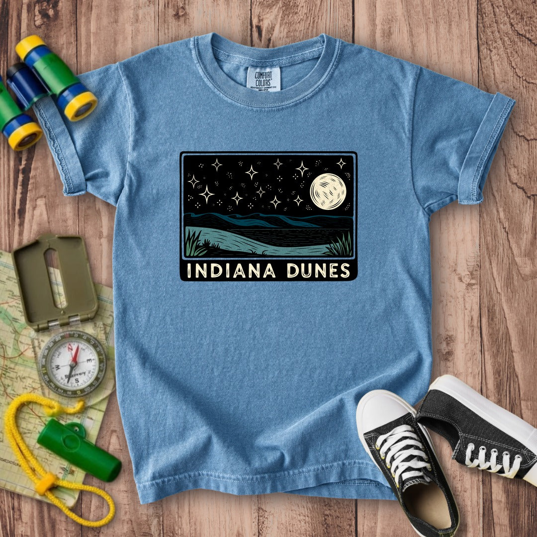 Indiana Dunes at Night Kids Cotton T-Shirt