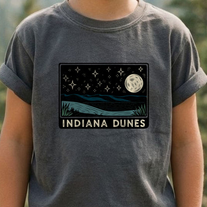 Indiana Dunes at Night Kids Cotton T-Shirt
