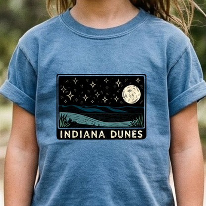 Indiana Dunes at Night Kids Cotton T-Shirt