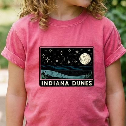 Indiana Dunes at Night Kids Cotton T-Shirt