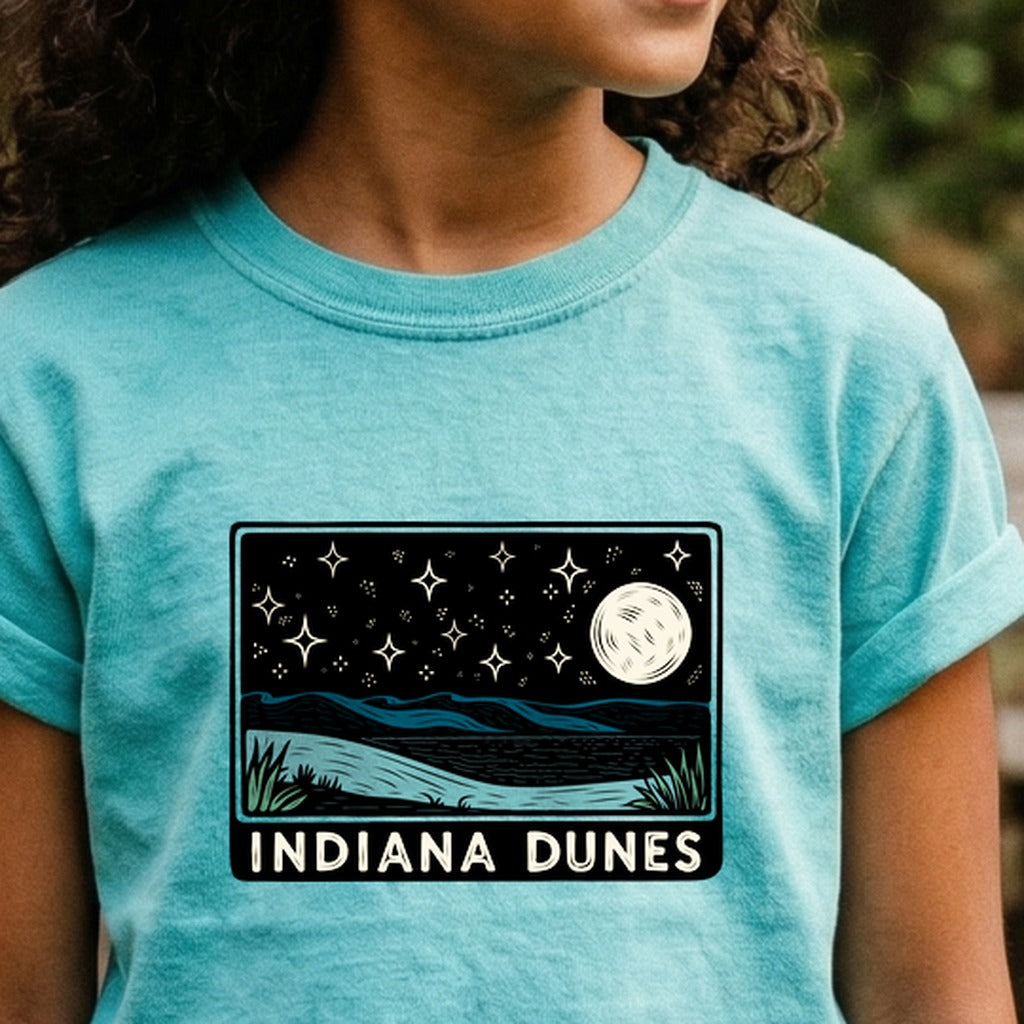 Indiana Dunes at Night Kids Cotton T-Shirt