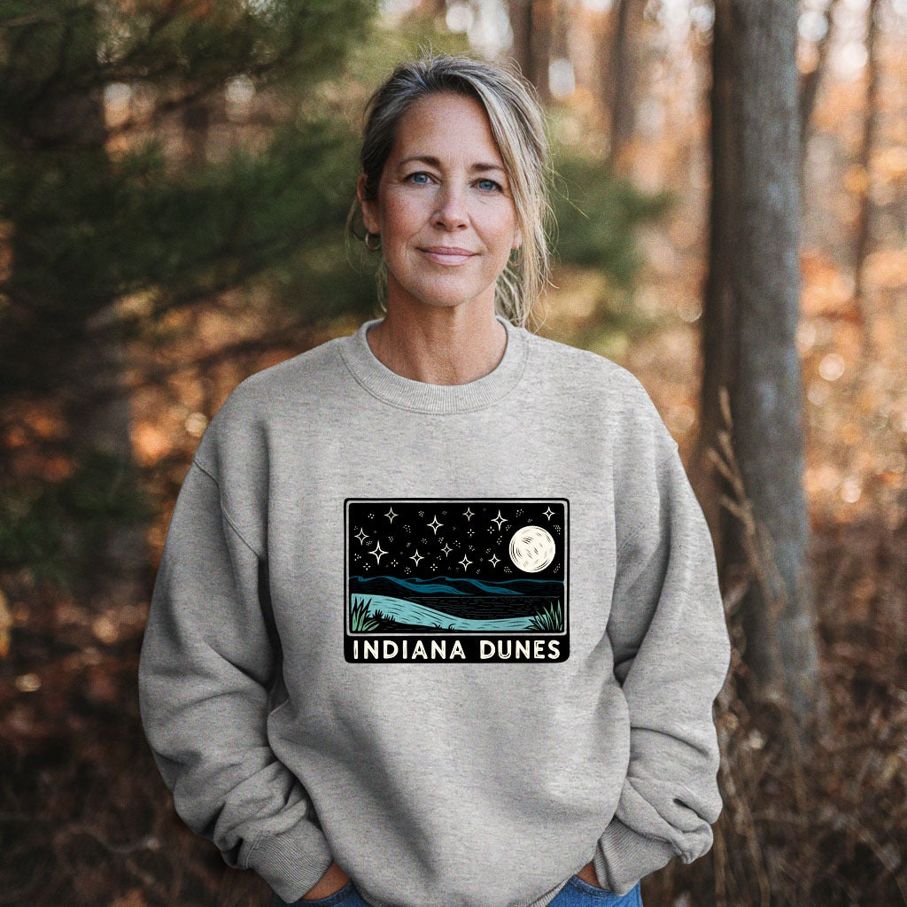 Indiana Dunes at Night Crewneck Sweatshirt
