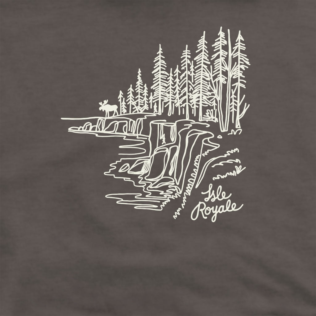 Isle Royale Line Drawing Crewneck Sweatshirt