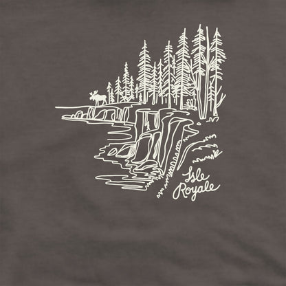 Isle Royale Line Drawing Crewneck Sweatshirt