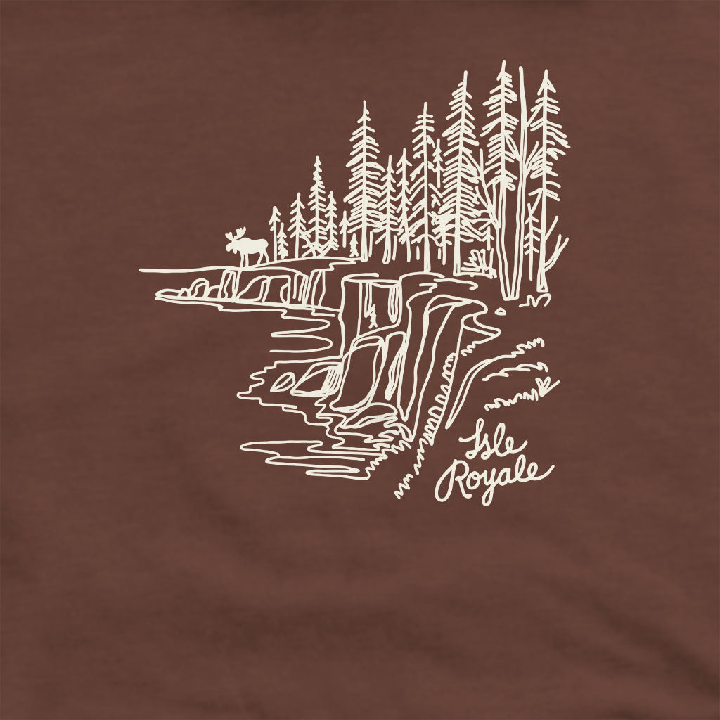 Isle Royale Line Drawing Crewneck Sweatshirt