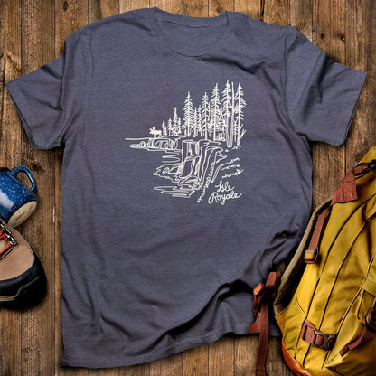 Isle Royale Line Drawing T-Shirt
