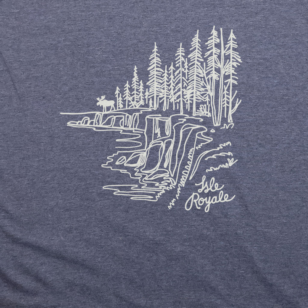 Isle Royale Line Drawing T-Shirt