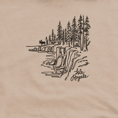 Isle Royale Line Drawing Hoodie