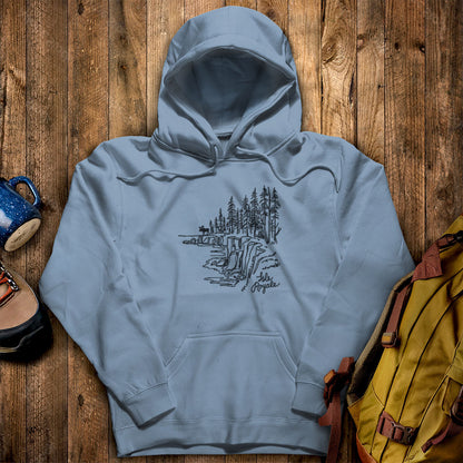 Isle Royale Line Drawing Hoodie