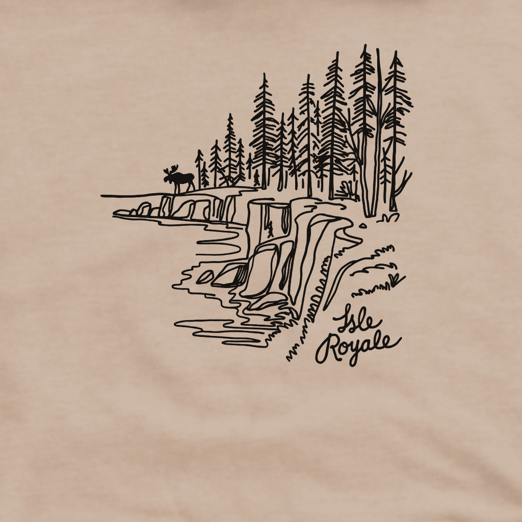 Isle Royale Line Drawing Crewneck Sweatshirt