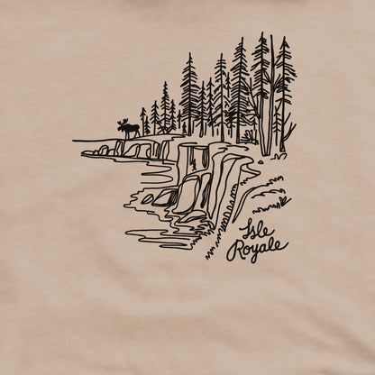 Isle Royale Line Drawing Crewneck Sweatshirt