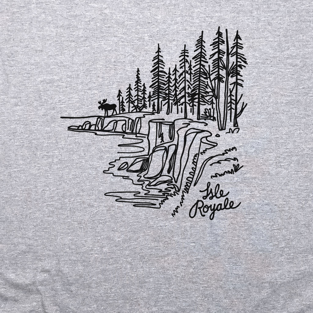 Isle Royale Line Drawing Crewneck Sweatshirt
