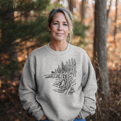 Isle Royale Line Drawing Crewneck Sweatshirt