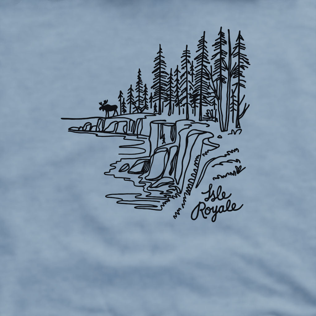 Isle Royale Line Drawing Crewneck Sweatshirt