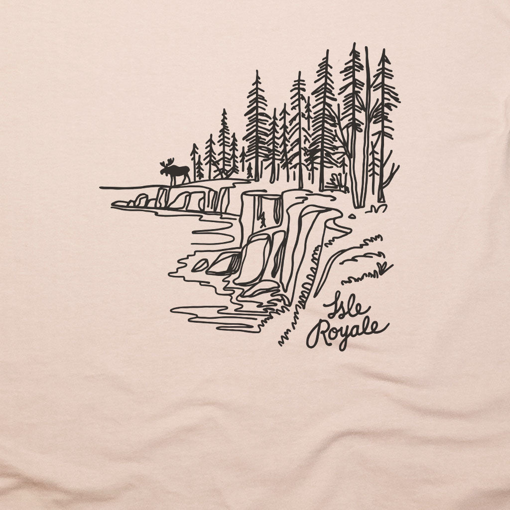 Isle Royale Line Drawing T-Shirt