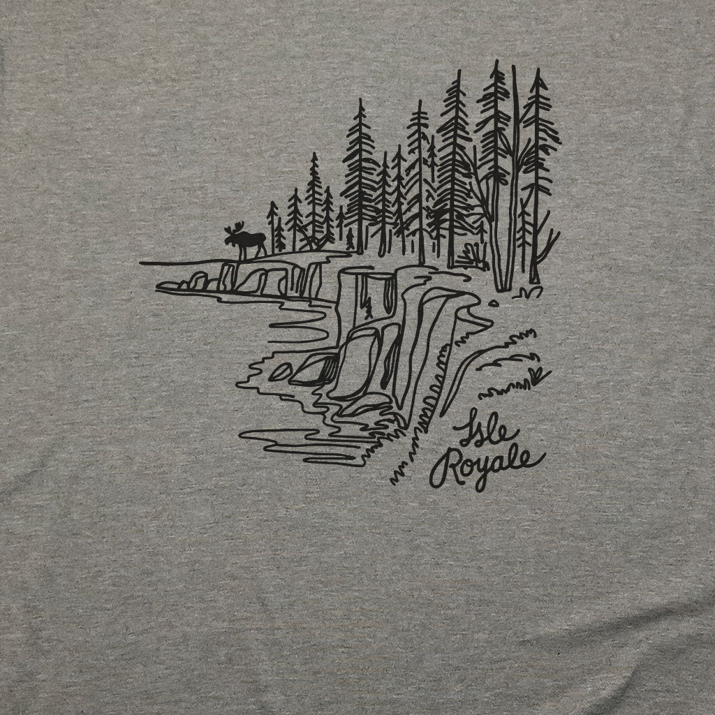 Isle Royale Line Drawing T-Shirt