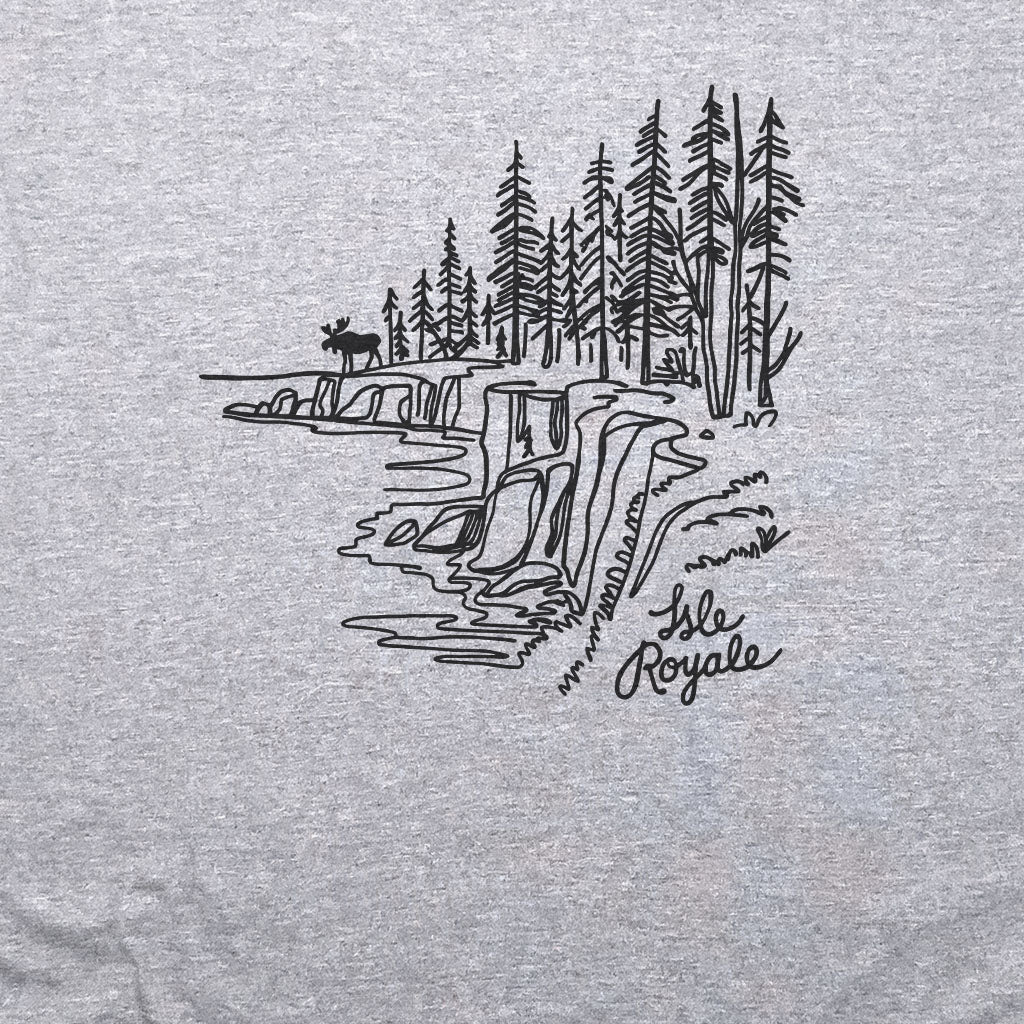 Isle Royale Line Drawing T-Shirt