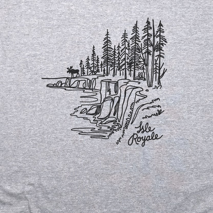 Isle Royale Line Drawing T-Shirt
