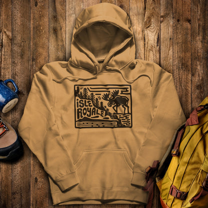 Isle Royale National Park Hoodie Mustard Adventure and Outdoors Themed Hoodie