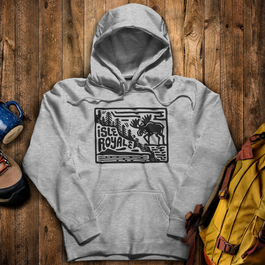 Isle Royale National Park Hoodie Sport Grey Adventure and Outdoors Themed Hoodie