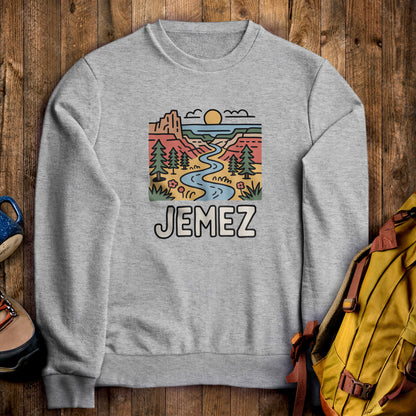 Jemez National Recreation Area Crewneck Sweatshirt Sport Grey Adventure and Outdoors Themed Sweatshirt