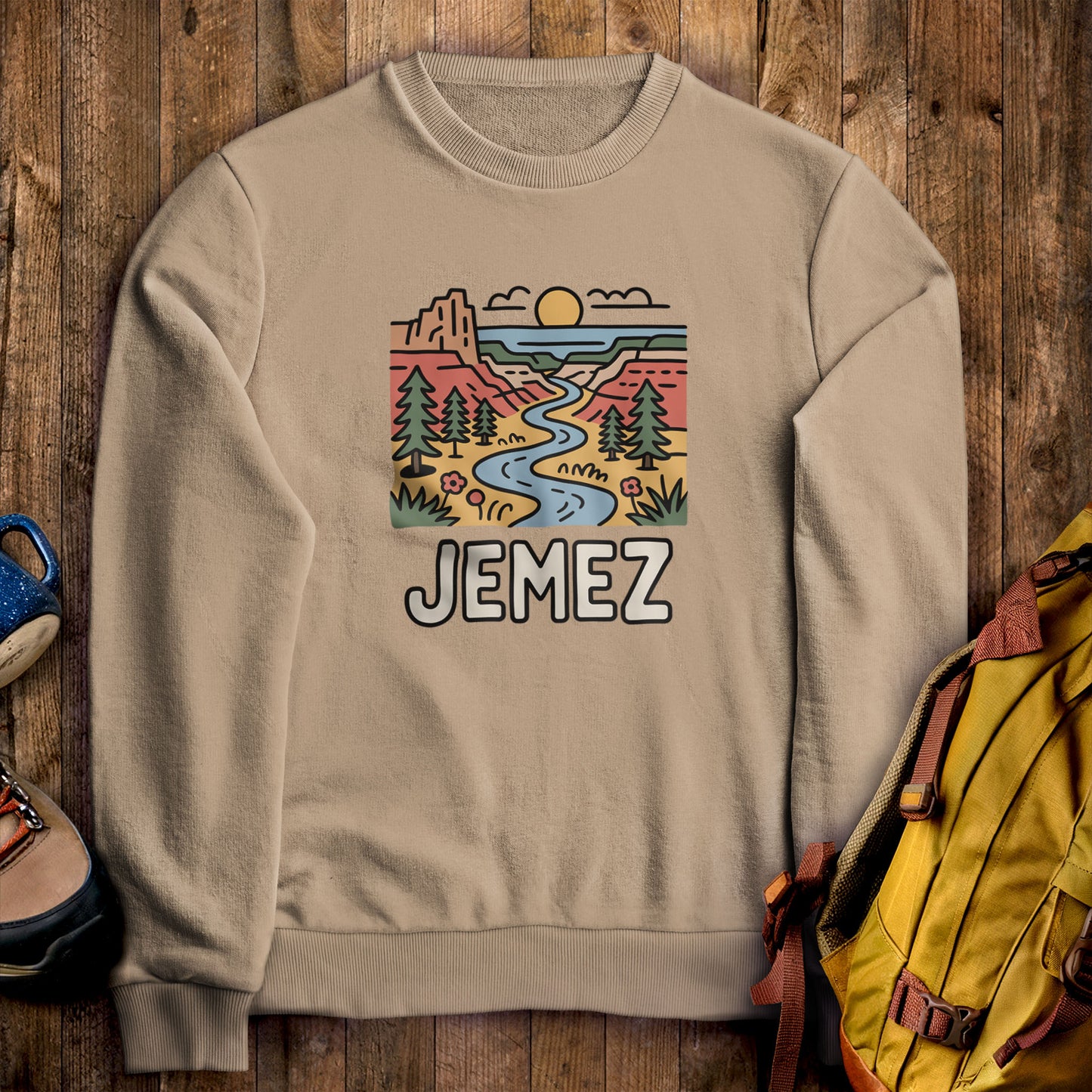 Jemez National Recreation Area Crewneck Sweatshirt Sand Adventure and Outdoors Themed Sweatshirt