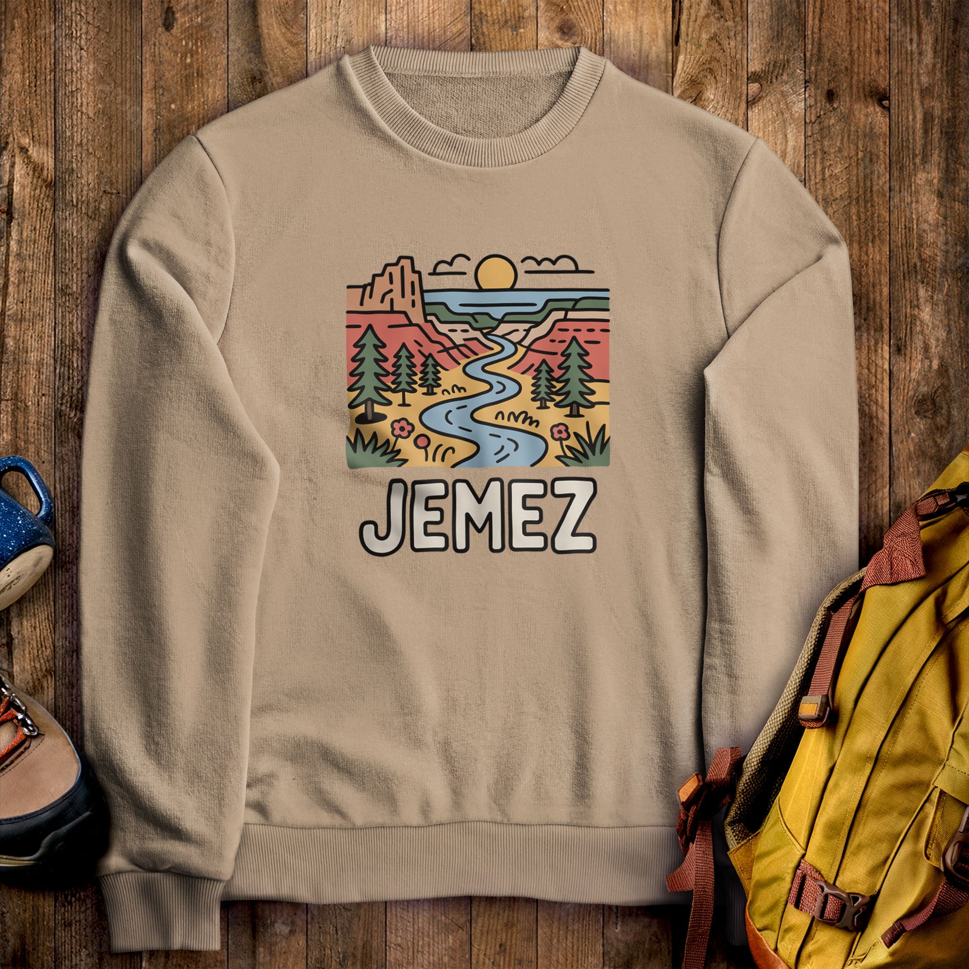 Jemez National Recreation Area Crewneck Sweatshirt Sand Adventure and Outdoors Themed Sweatshirt