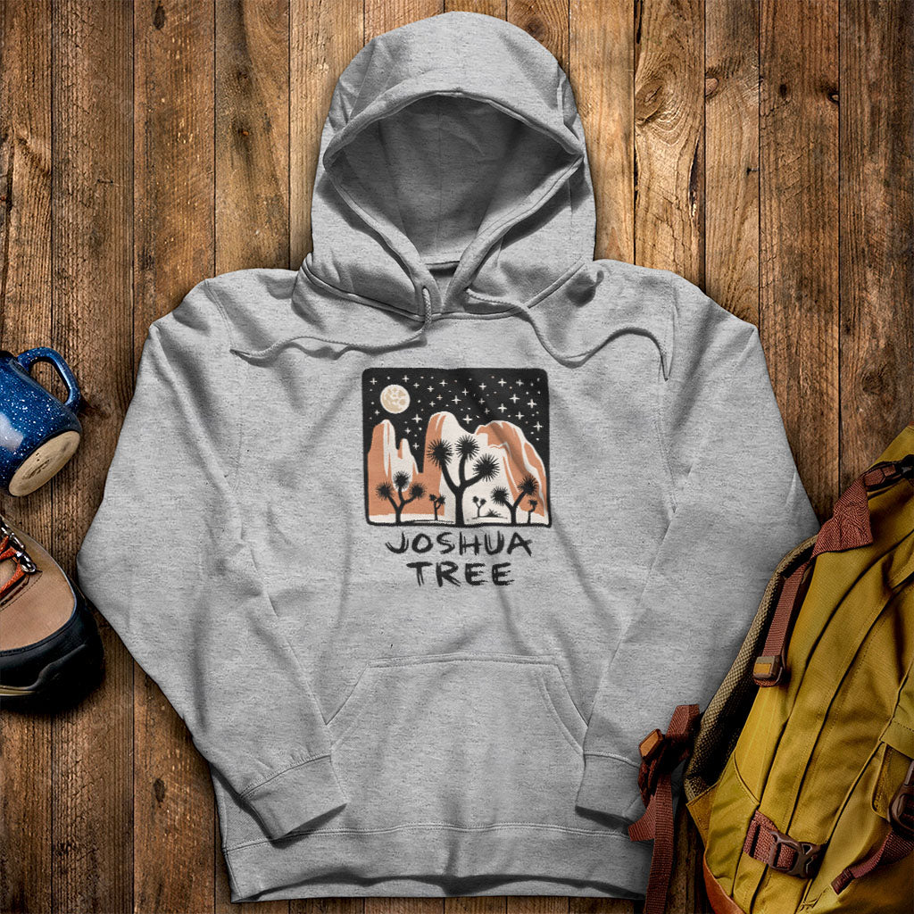 Joshua Tree at Night Hoodie Sport Grey Adventure and Outdoors Themed Hoodie