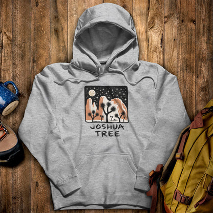 Joshua Tree at Night Hoodie Sport Grey Adventure and Outdoors Themed Hoodie
