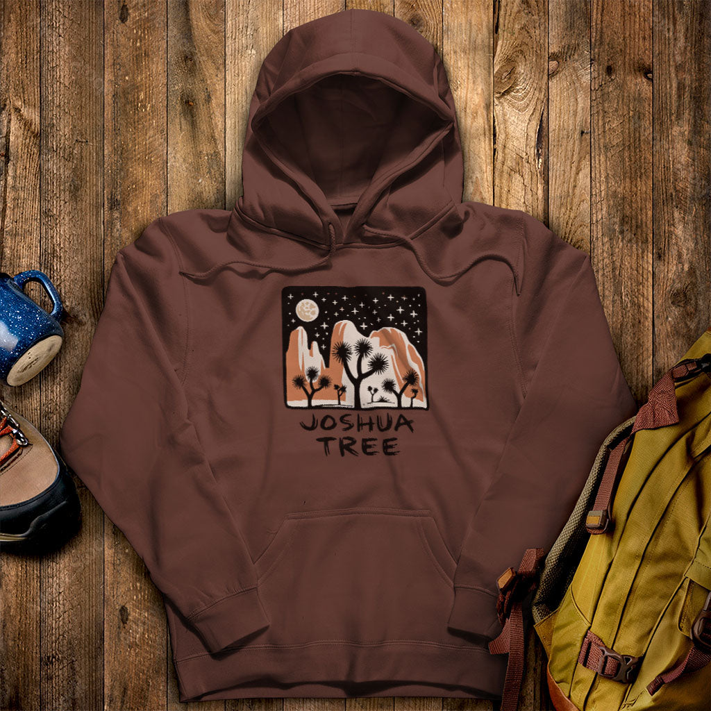 Joshua Tree at Night Hoodie Cocoa Adventure and Outdoors Themed Hoodie