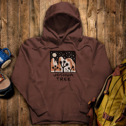 Joshua Tree at Night Hoodie Cocoa Adventure and Outdoors Themed Hoodie