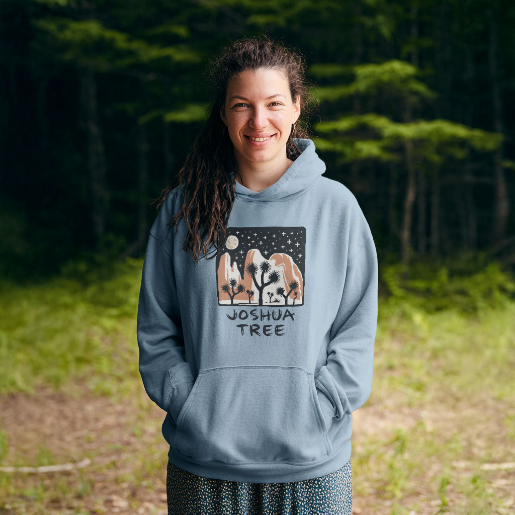 Joshua Tree at Night Hoodie Adventure and Outdoors Themed Hoodie