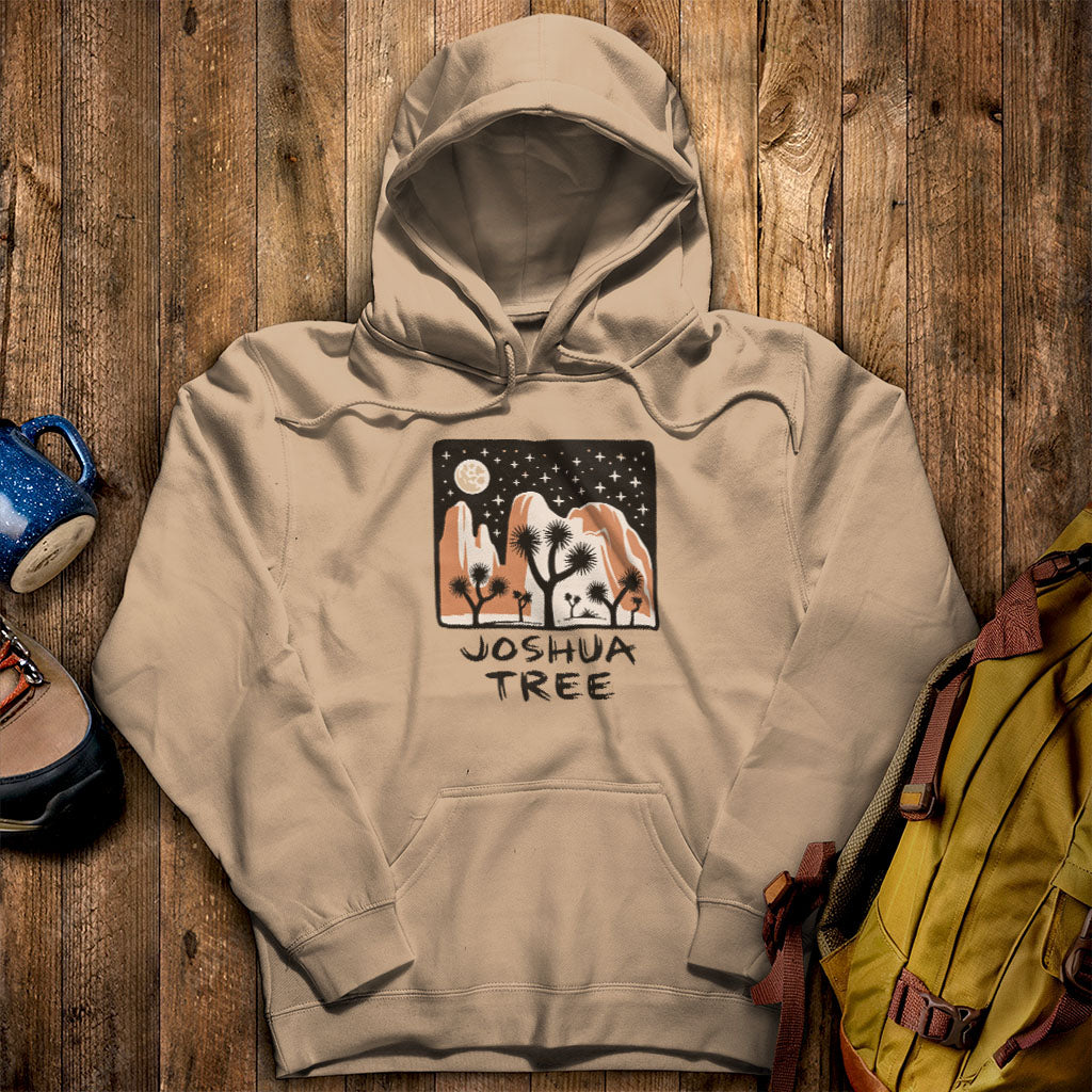 Joshua Tree at Night Hoodie Sand Adventure and Outdoors Themed Hoodie