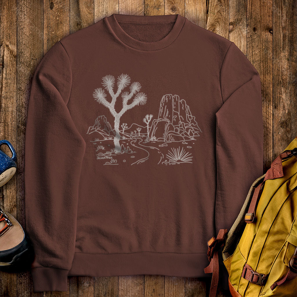 Joshua Tree Line Drawing Crewneck Sweatshirt