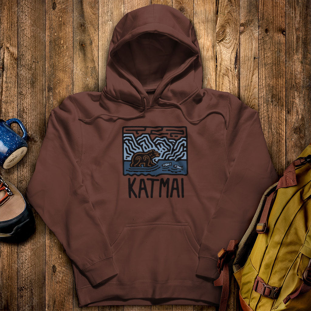 Katmai National Park Hoodie Cocoa Adventure and Outdoors Themed Hoodie