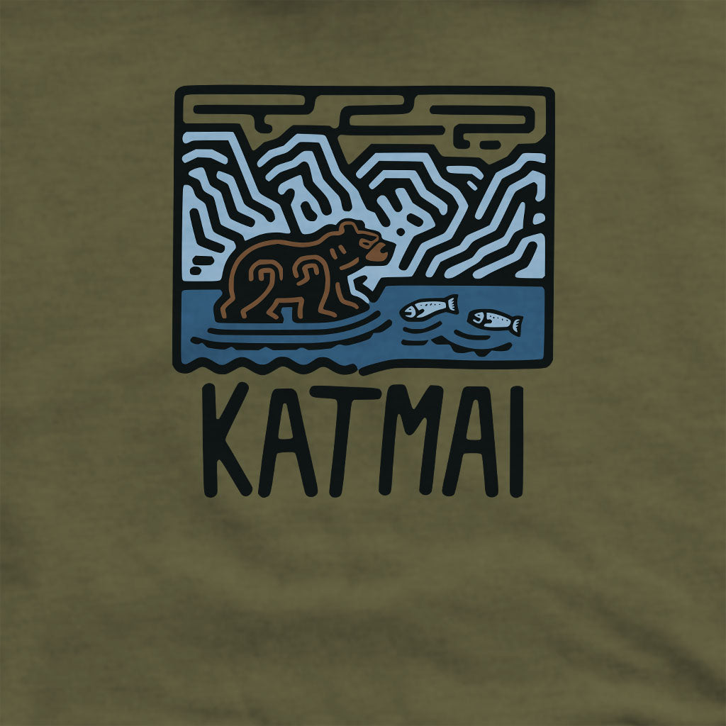 Katmai National Park Crewneck Sweatshirt Adventure and Outdoors Themed Sweatshirt