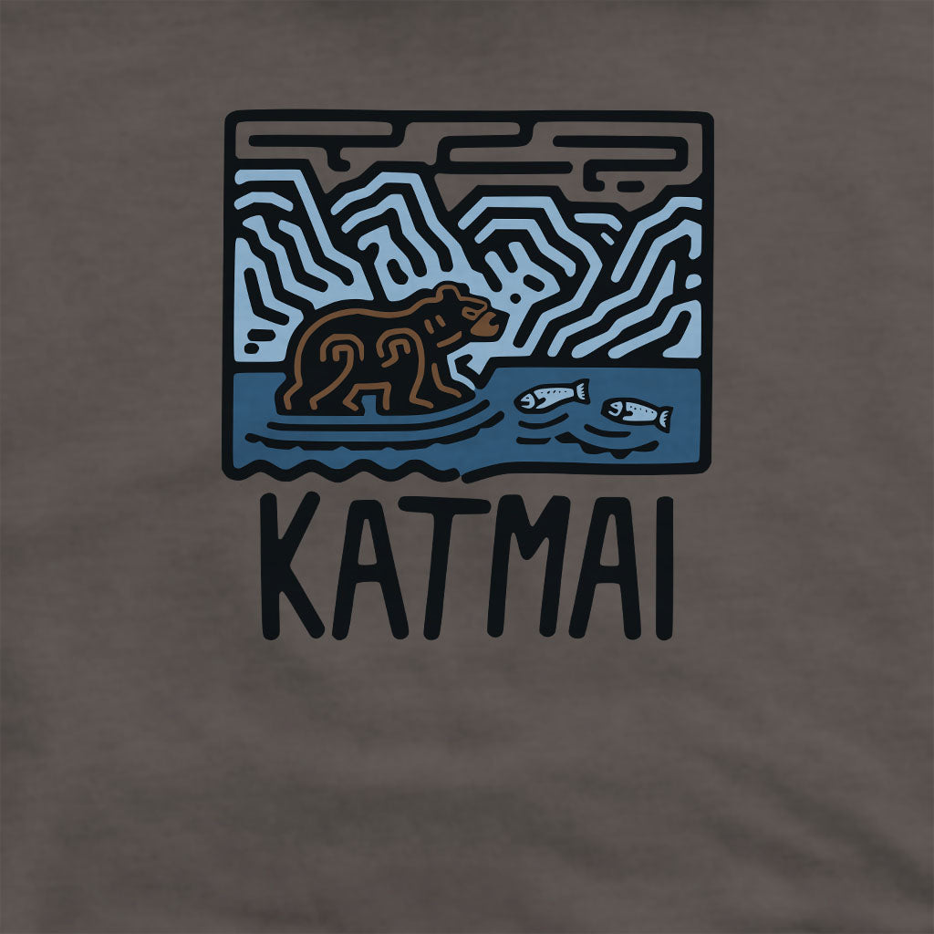 Katmai National Park Crewneck Sweatshirt Adventure and Outdoors Themed Sweatshirt