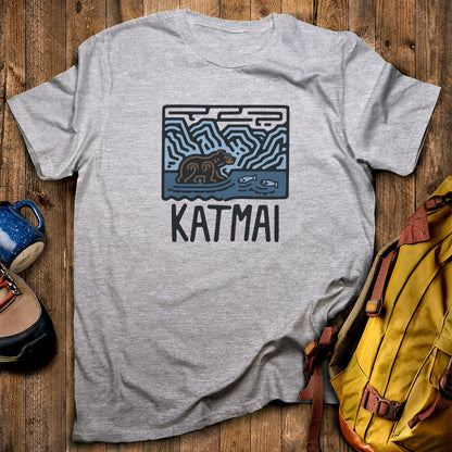 Katmai National Park T-Shirt Sport Grey Adventure and Outdoors Themed T-Shirt