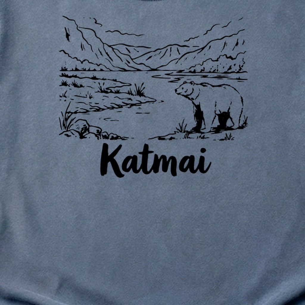 Katmai Line Drawing Cotton T-Shirt
